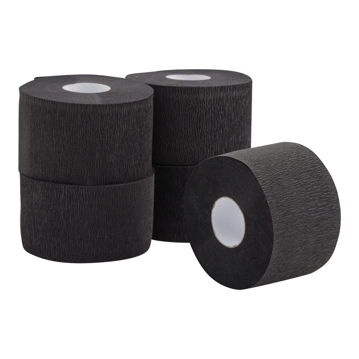 Juvale disposable barber neck strips close-up of black roll showing quick hair protection.