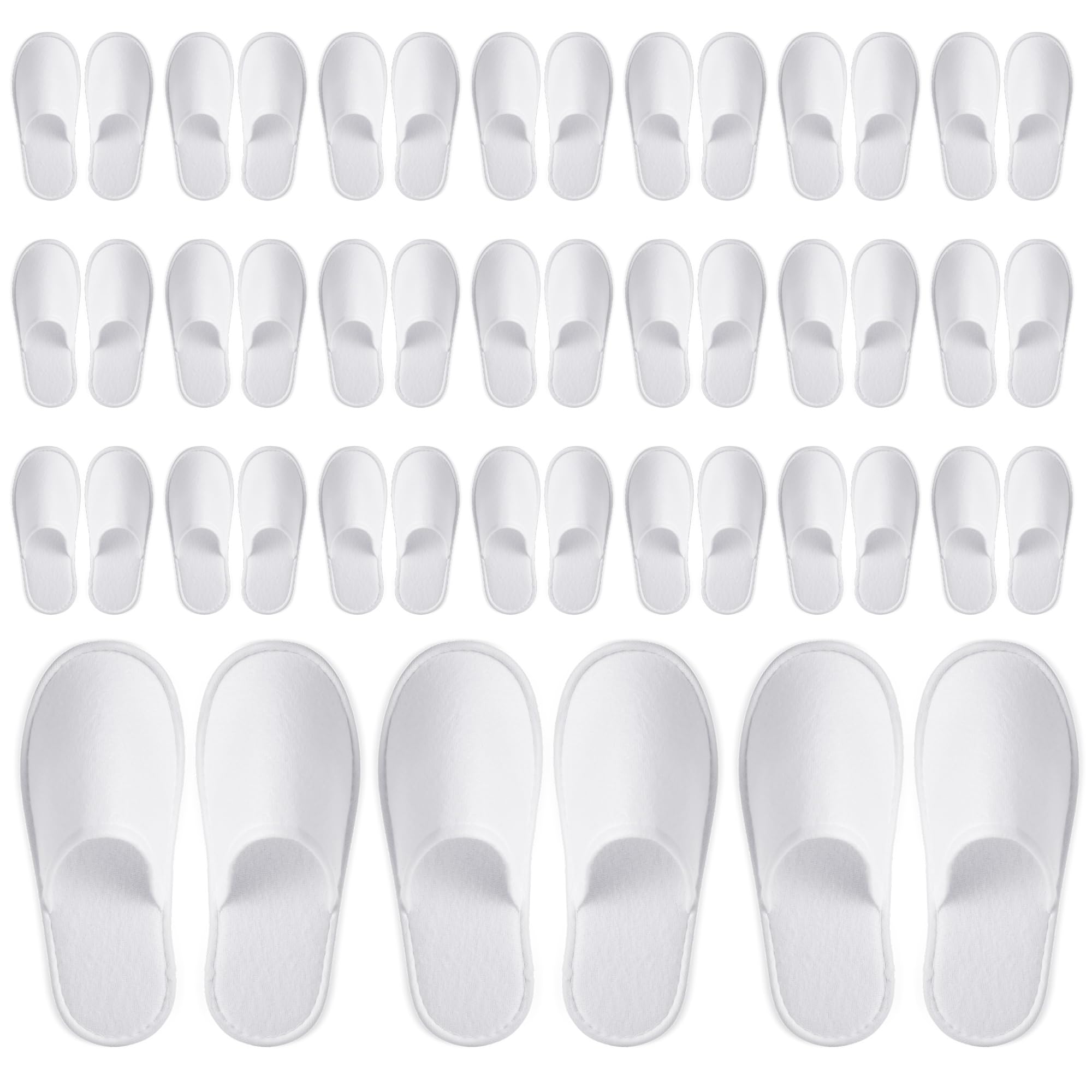 Juvale disposable slippers pack 24 white, wide-angle view for hotels and spas