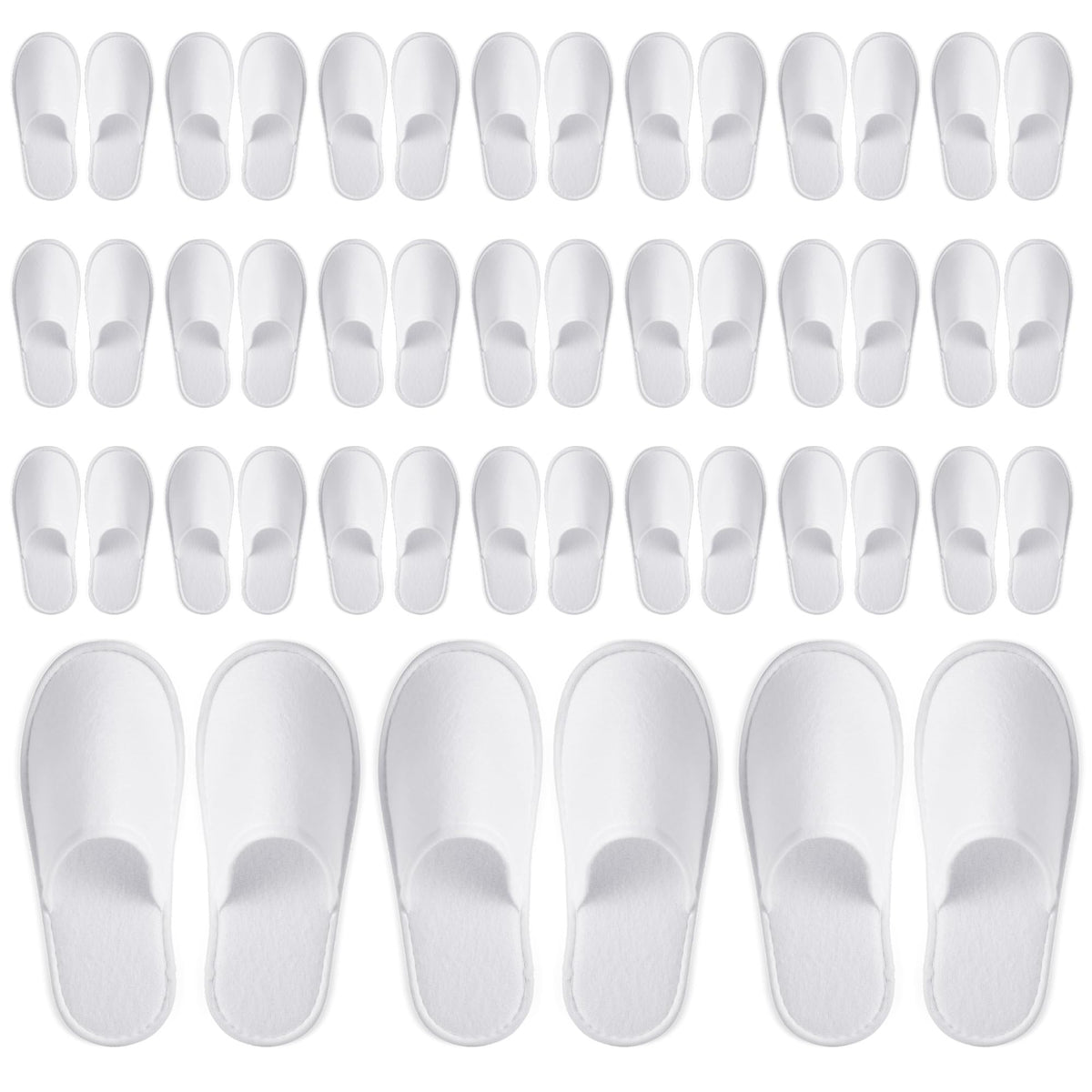 Juvale disposable slippers pack 24 white, wide-angle view for hotels and spas