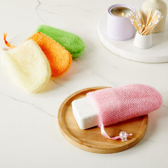 Juvale mesh bar soap pouch orange closure shows secure drawstring for travel