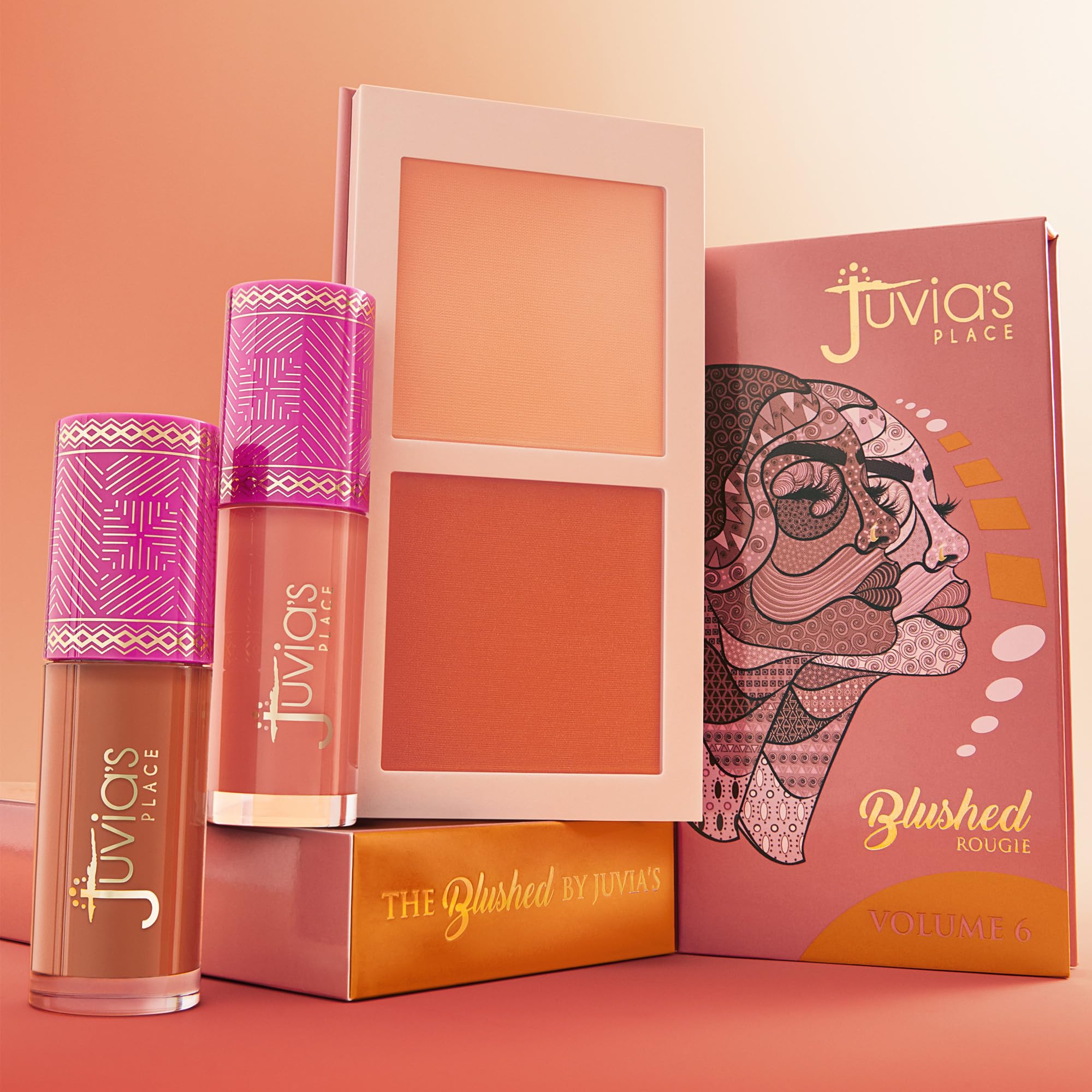 Juvia's Place Blushed Duo Volume6 soft-matte glow with long-lasting wear.
