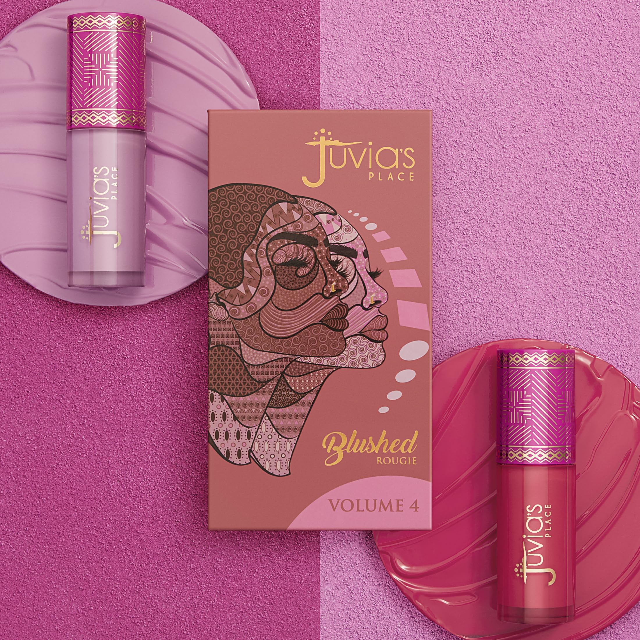 Juvia's Place Blushed Duo Volume4 matte finish texture ready for effortless blending.