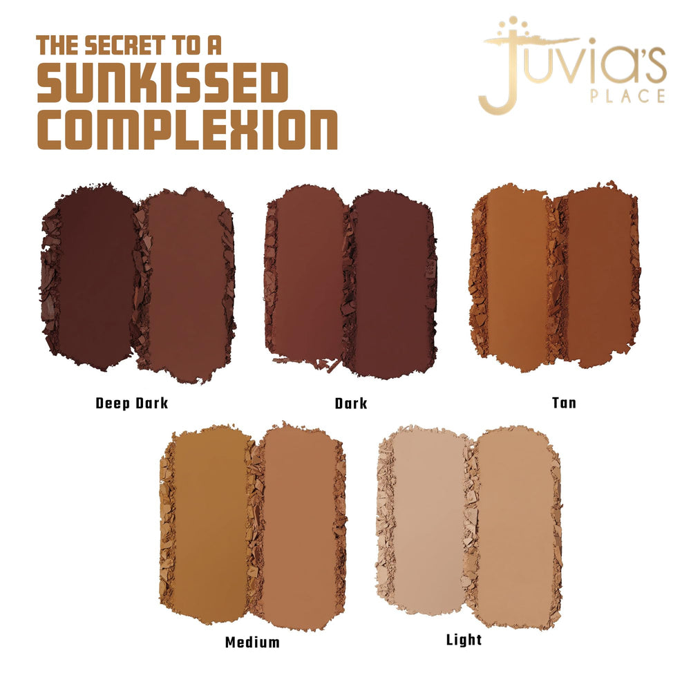 Juvia's Place Bronzed Duo compact front view with soft matte finish