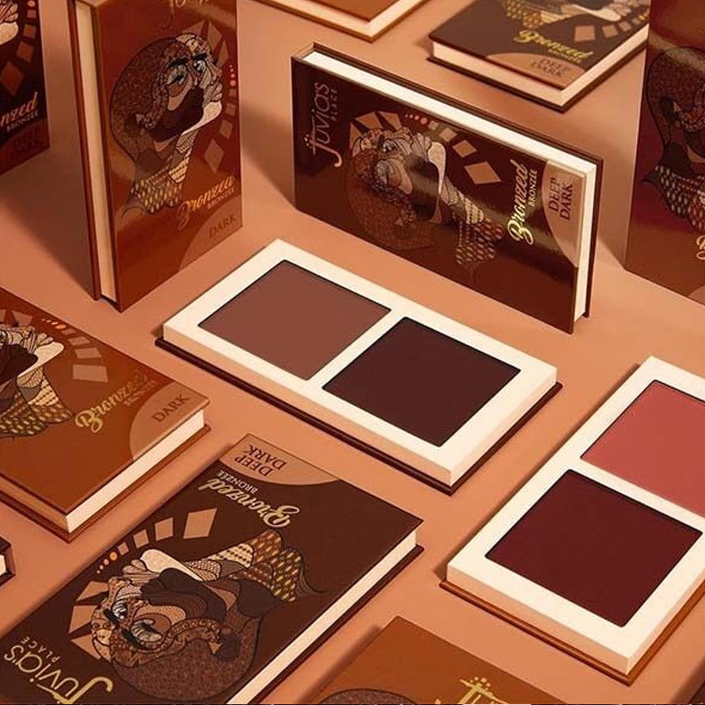 Juvia's Place Bronzed Duo Medium application swatch shows buildable shade.