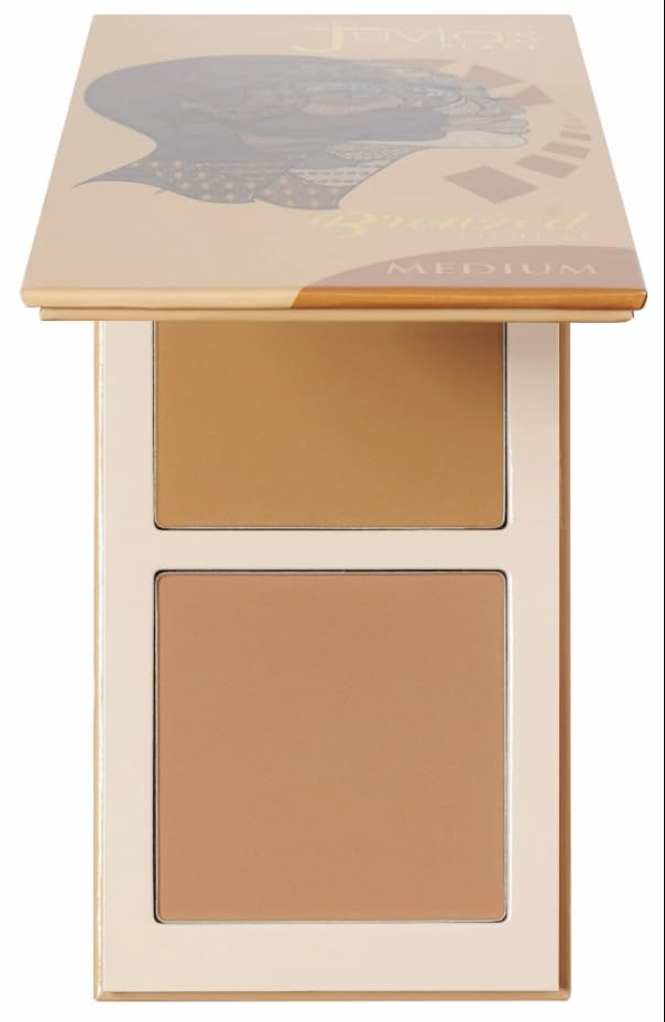 Juvia's Place Bronzed Duo Medium soft matte bronzer swatch for defined, sun-kissed contours.