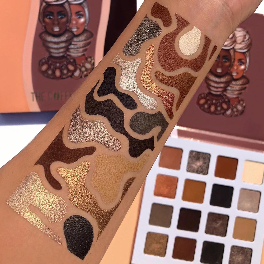 Juvia's Place Coffee Shop palette matte row offers soft base shades for daily wear.