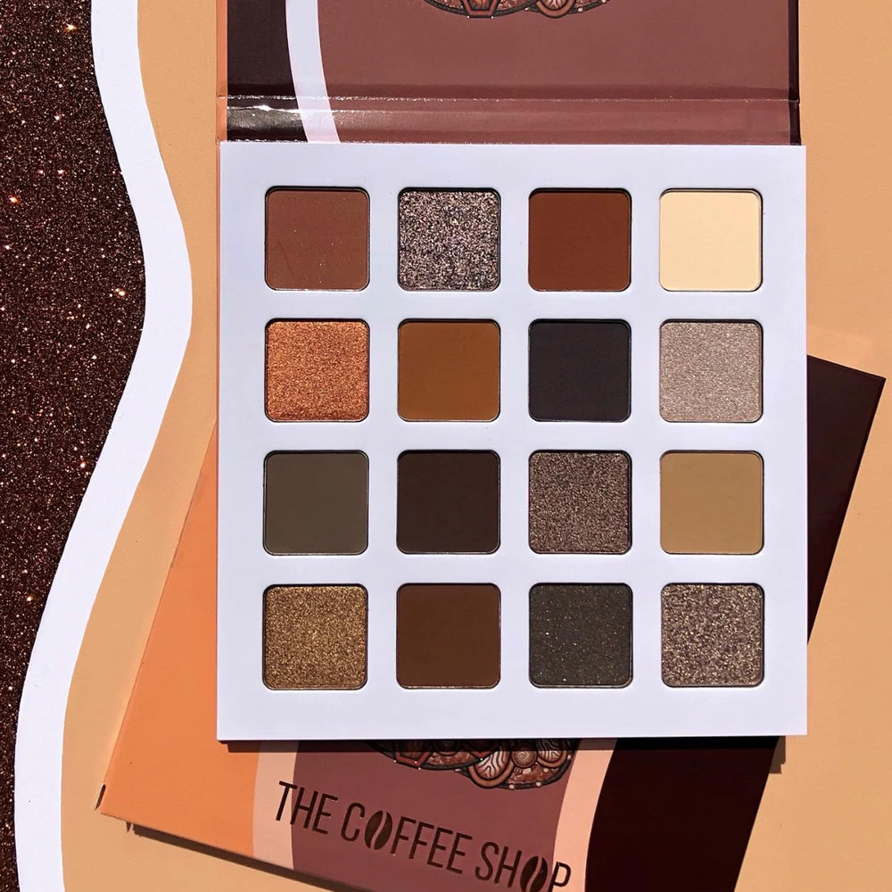 Juvia's Place Coffee Shop palette shimmer row adds light-reflecting accents for glam looks.