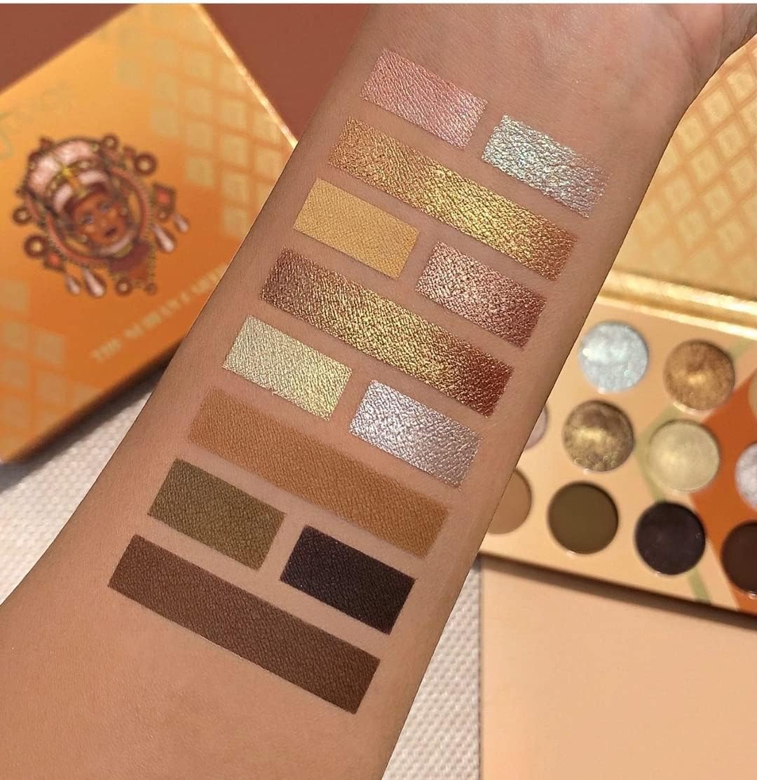 Juvia's Place Nubian Earth white copper shimmer swatch adds light-reflecting glow.
