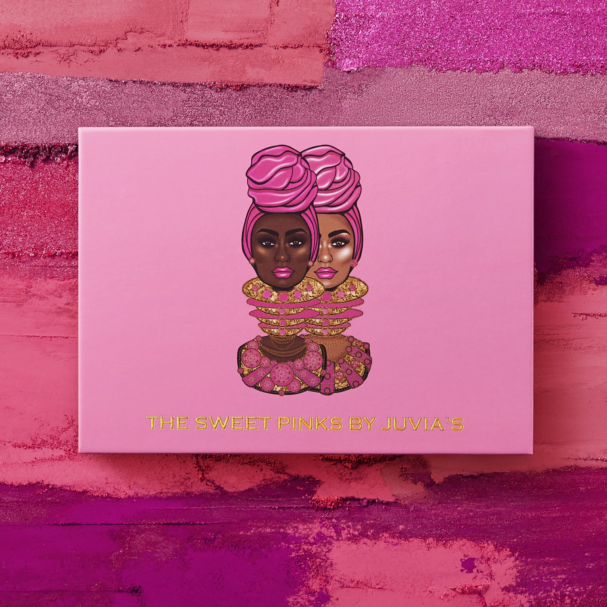 Juvia's Place The Sweet Pinks compact case for on the go artistry.