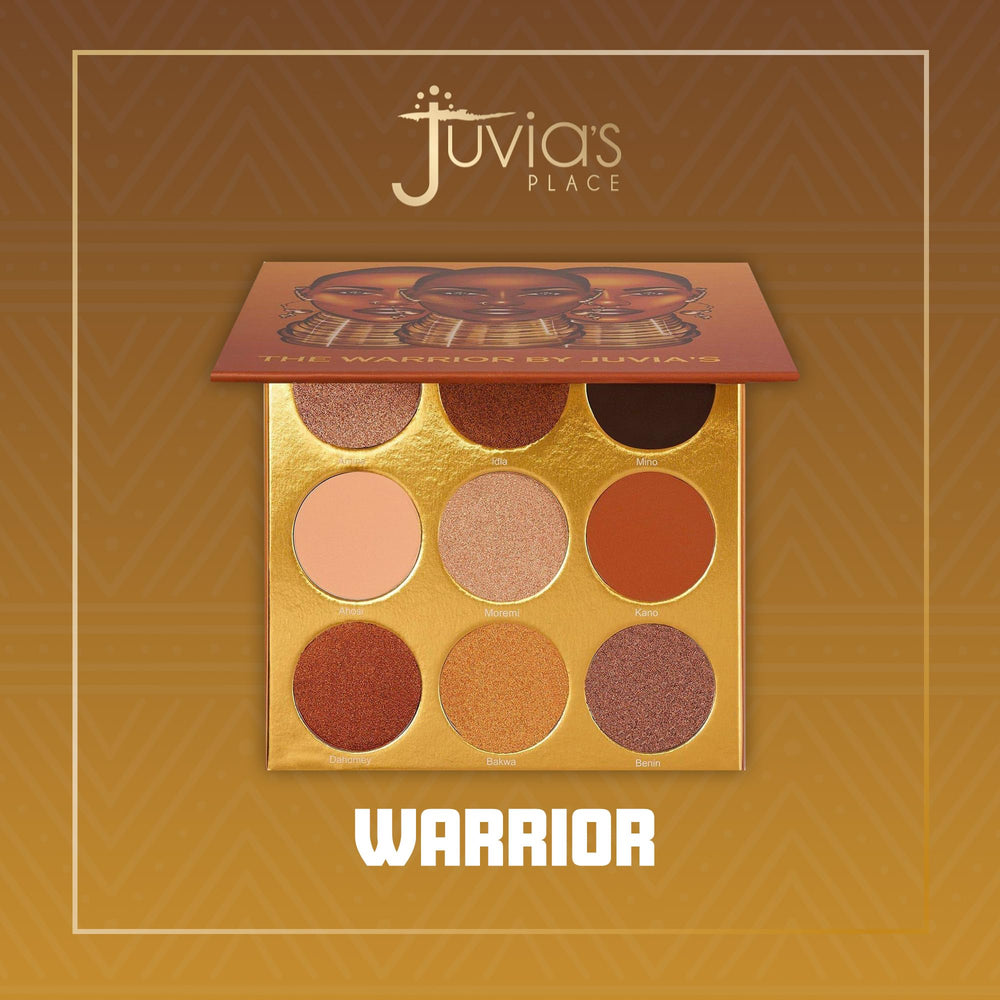 Juvia's Place Warrior palette metallic-shine swatches showcase luxe sparkle and glow