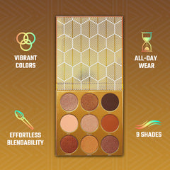 Juvia's Place Warrior palette swatches gold tones for high-shine metallic lids