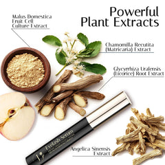Juvino botanical ingredients with Angelica Sinensis and Licorice Root—gentle lash nourishment.
