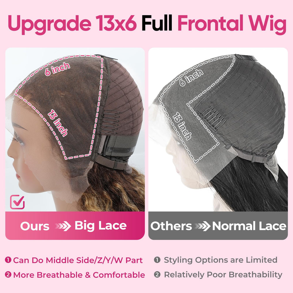 Juviso 13x6 HD ombre lace front wig with Swiss lace for natural scalp.