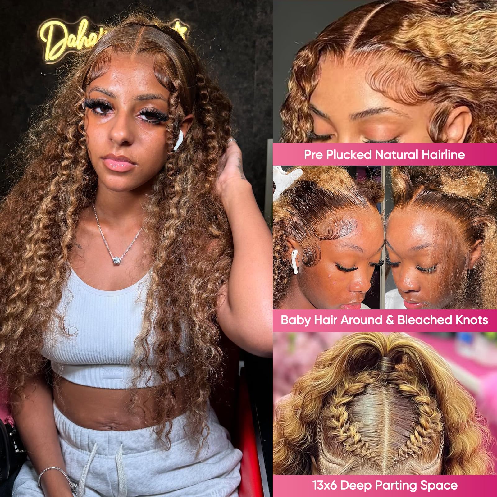 Juviso Brazilian virgin hair wig 200 density for full-bodied movement.