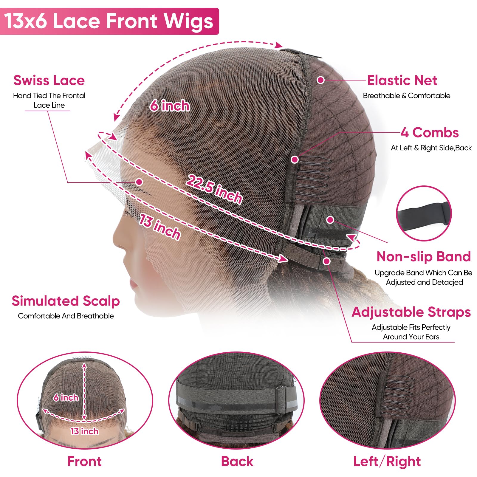 Juviso Swiss HD transparent lace wig with bleached knots for realistic scalp appearance.