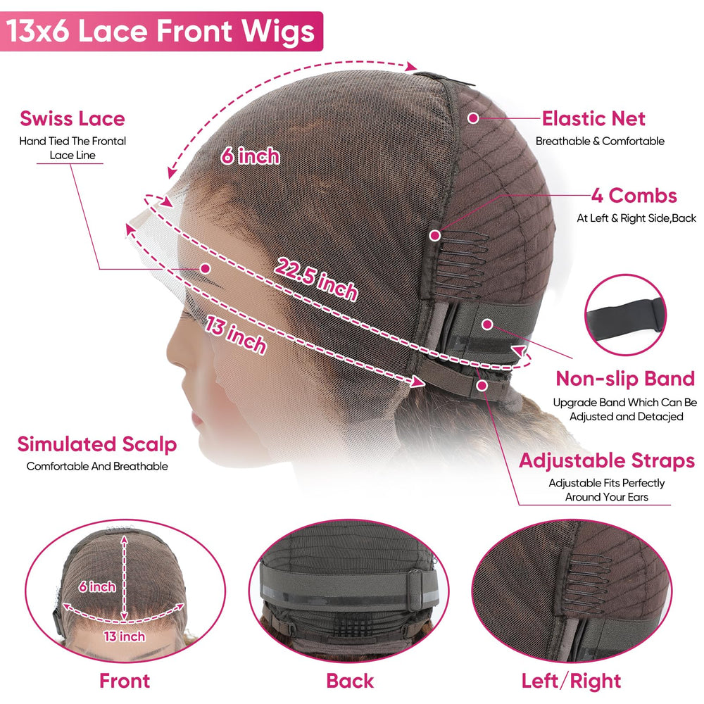 Juviso Swiss HD transparent lace wig with bleached knots for realistic scalp appearance.