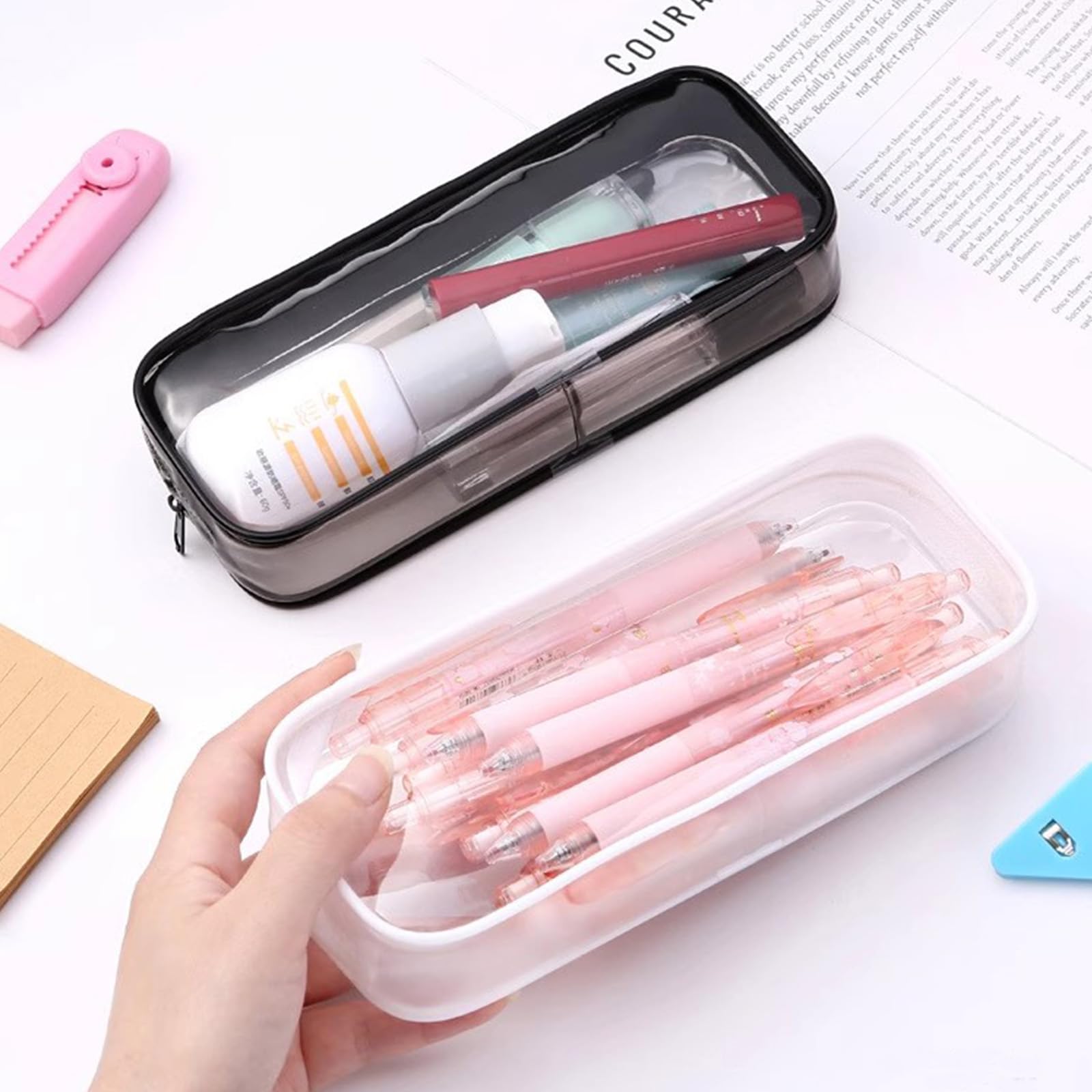 Juxiamal clear case side view showing compact travel storage.