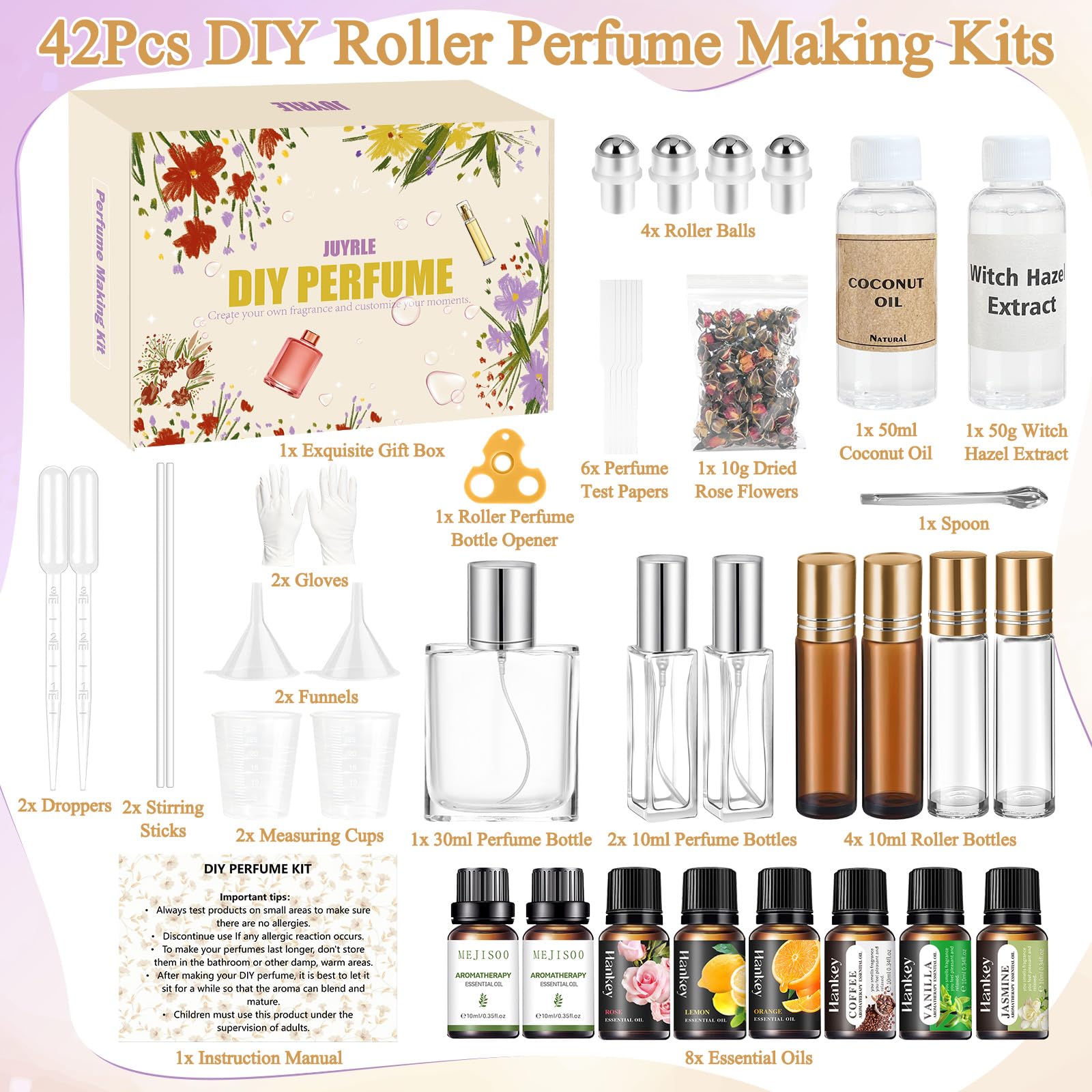 JUYRLE roller bottles collection with durable 30ml rollers