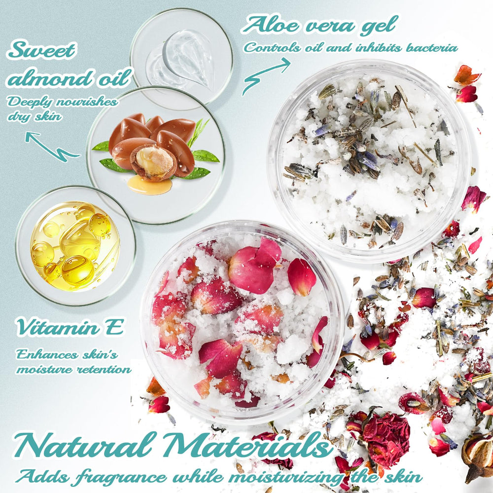 JUYRLE shower jars and gloves capture a clean, mess-free DIY session.
