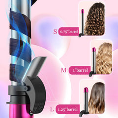 JVAXS Auto 360 curling iron set 1-inch barrel for versatile styling and smooth curls