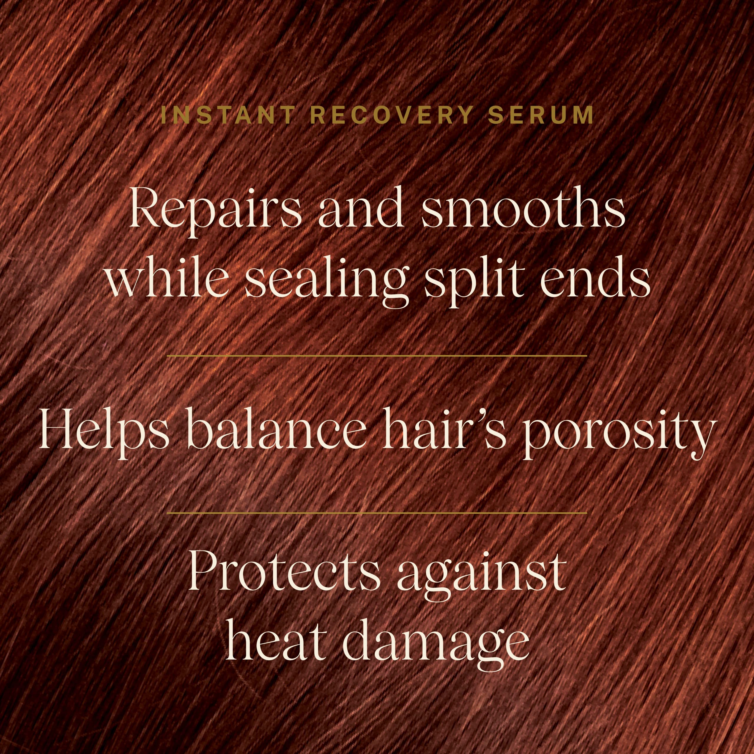 JVN Complete Instant Recovery Hair Serum apply hands showing quick smoothing through mid lengths