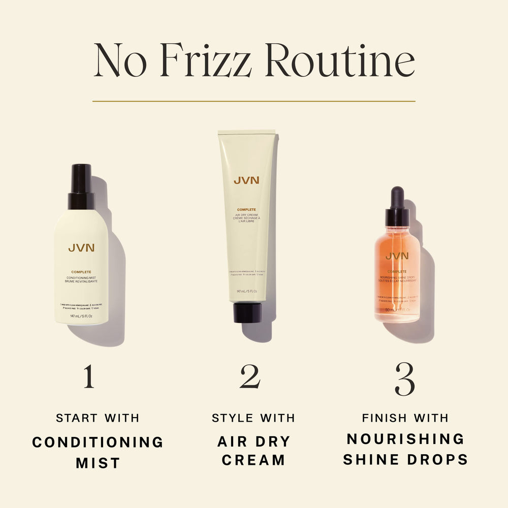 JVN Complete Leave-In Mist silicone-free formula supports weightless shine and natural texture.