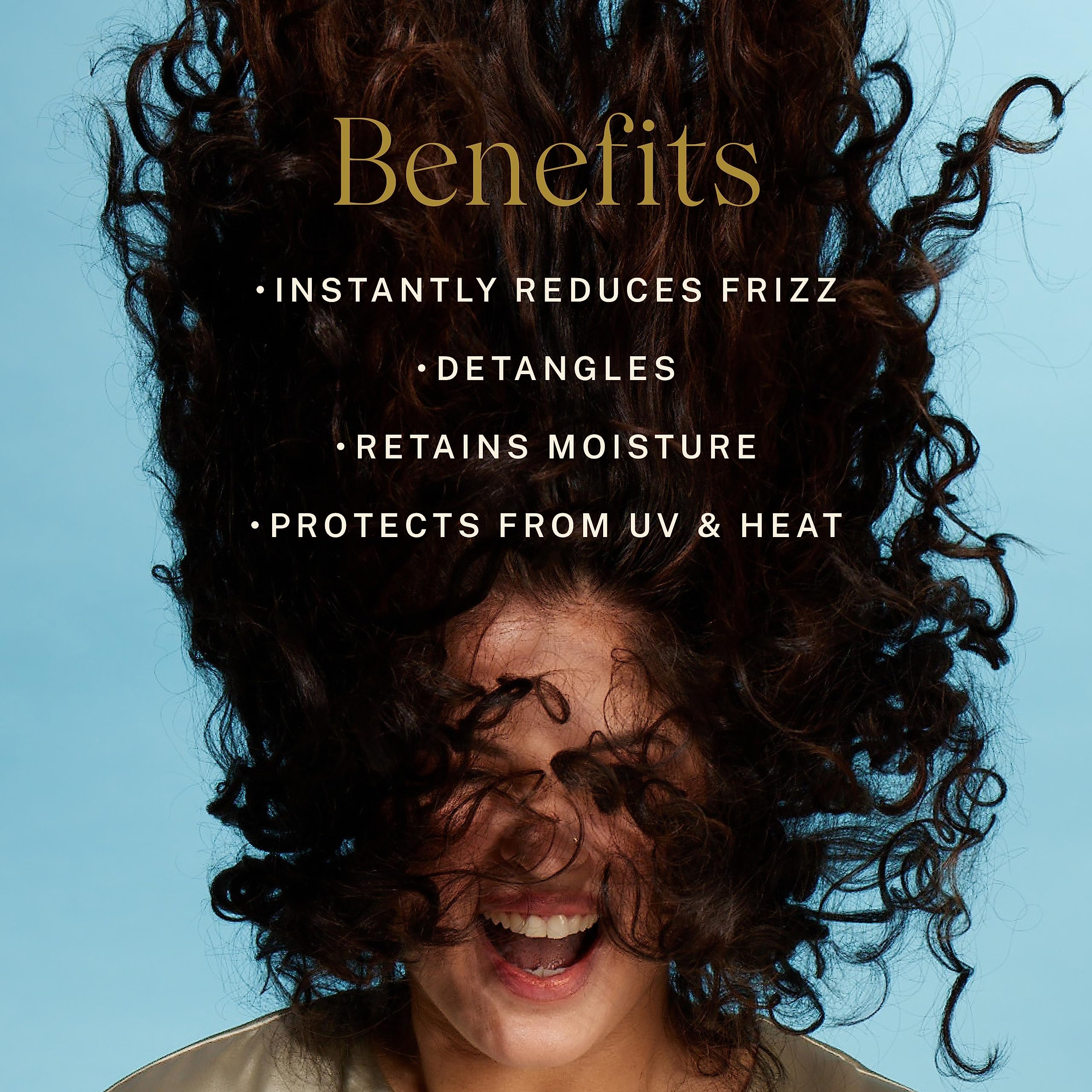 JVN Complete Leave-In Mist applied to wet hair detangles and hydrates.