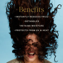 JVN Complete Leave-In Mist applied to wet hair detangles and hydrates.