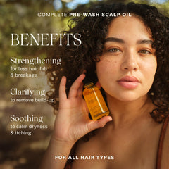JVN pre-wash scalp oil dropper applying to scalp for targeted care