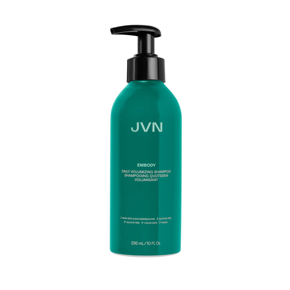 JVN Embody Shampoo bottle front showing a color-safe, volumizing cleanse