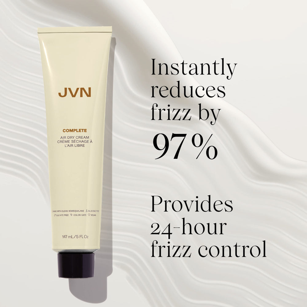 JVN No Heat Complete Air Dry Cream application on damp hair enables on-the-go styling