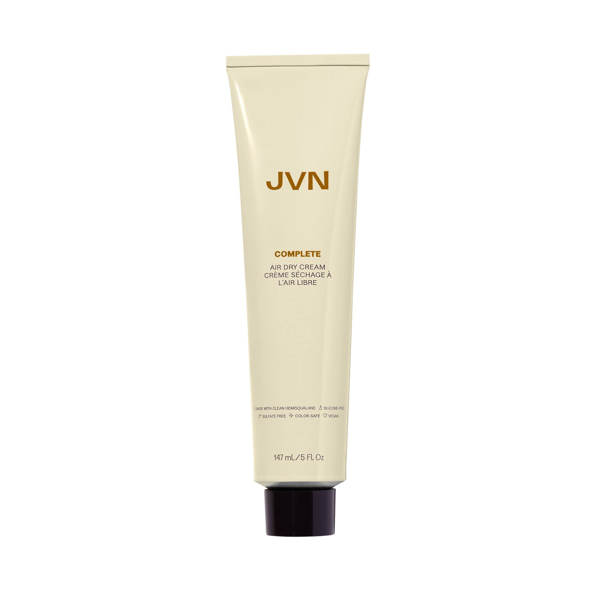JVN No Heat Complete Air Dry Cream bottle highlights silicone-free hydration for natural texture