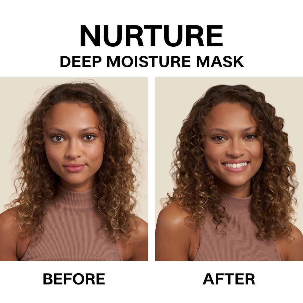 JVN Nurture Deep Moisture Mask creamy texture close-up highlighting rich conditioning.