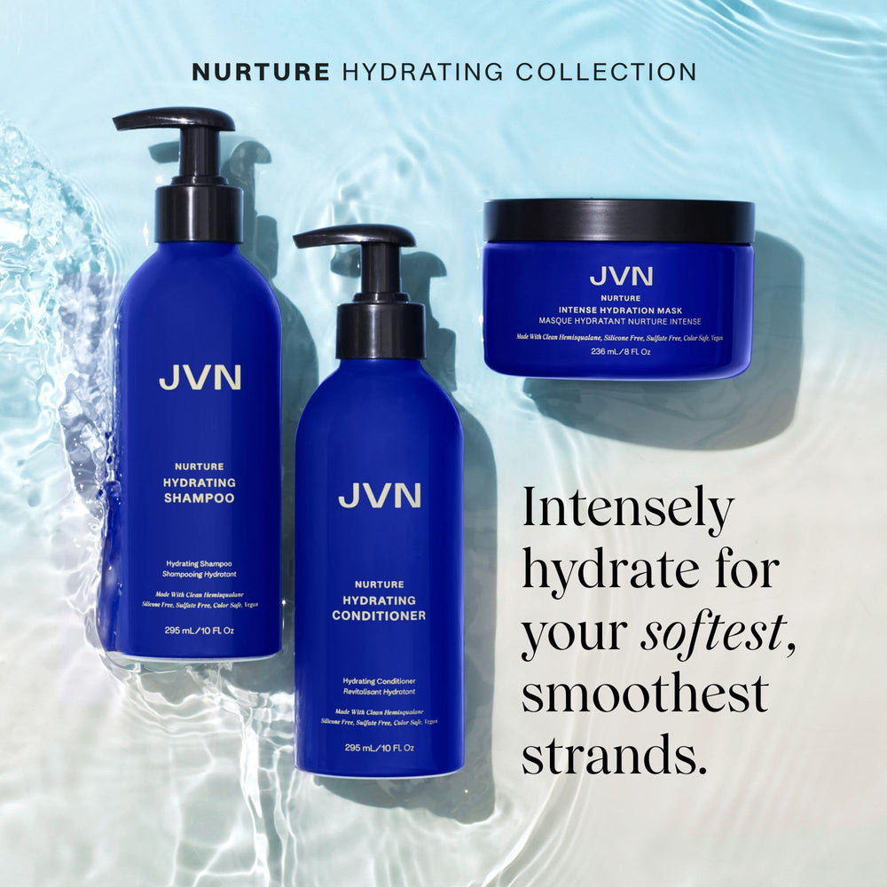JVN Nurture Mask full-hair glow after use hints at frizz reduction.