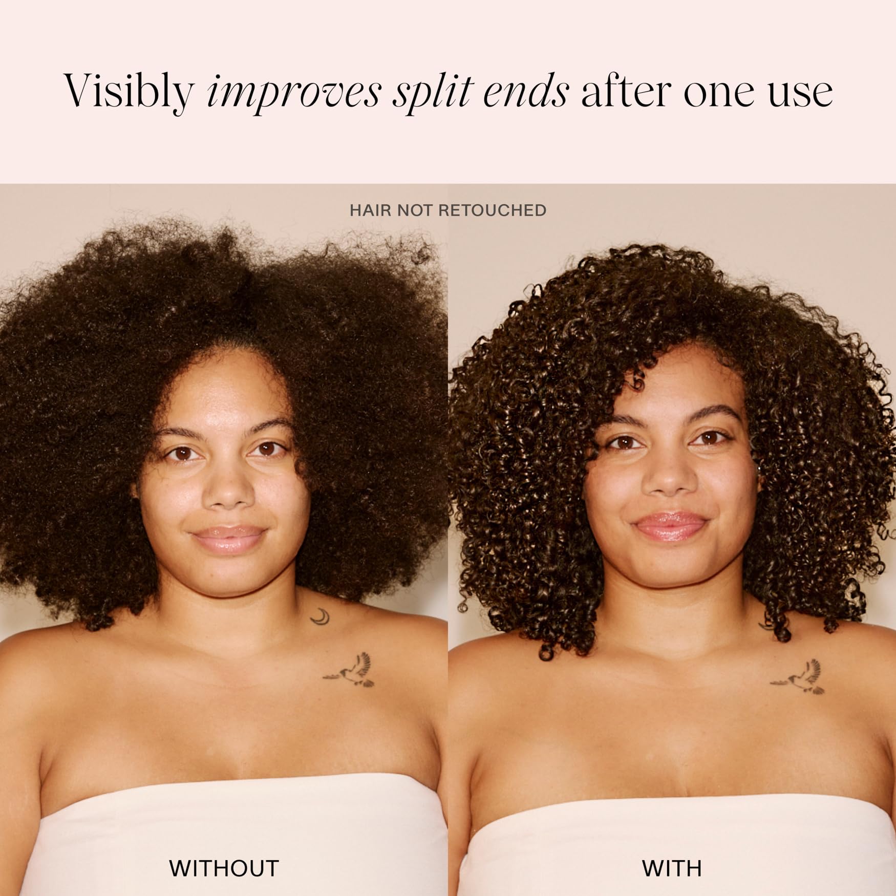 JVN Revive fragile hair being combed to illustrate reduced breakage.