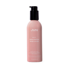 JVN Revive Rapid Repair Bond Gloss bottle closeup highlighting silicone-free formula for damaged hair.