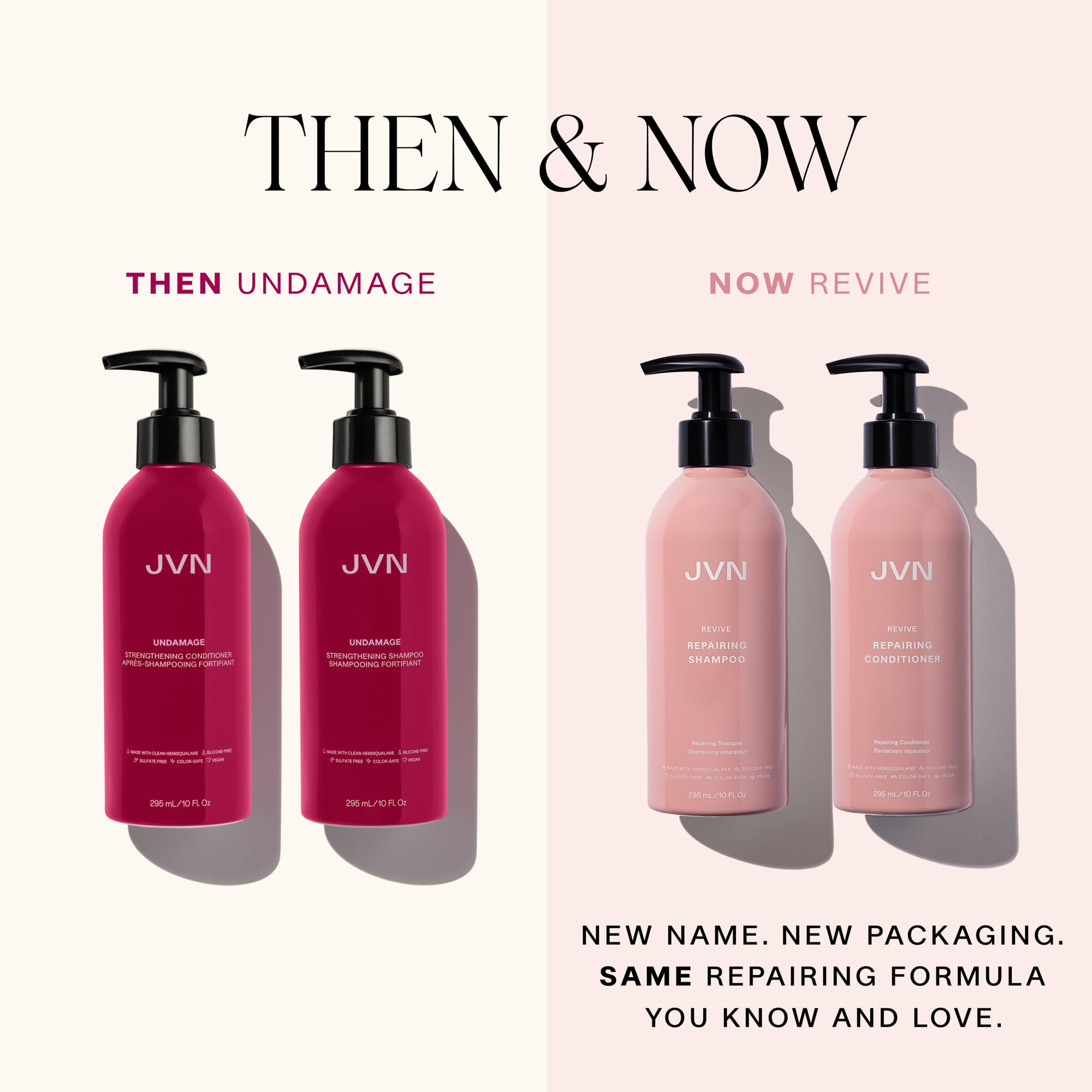 JVN Revive conditioner texture close-up depicting a hydrating, silky finish for fragile hair