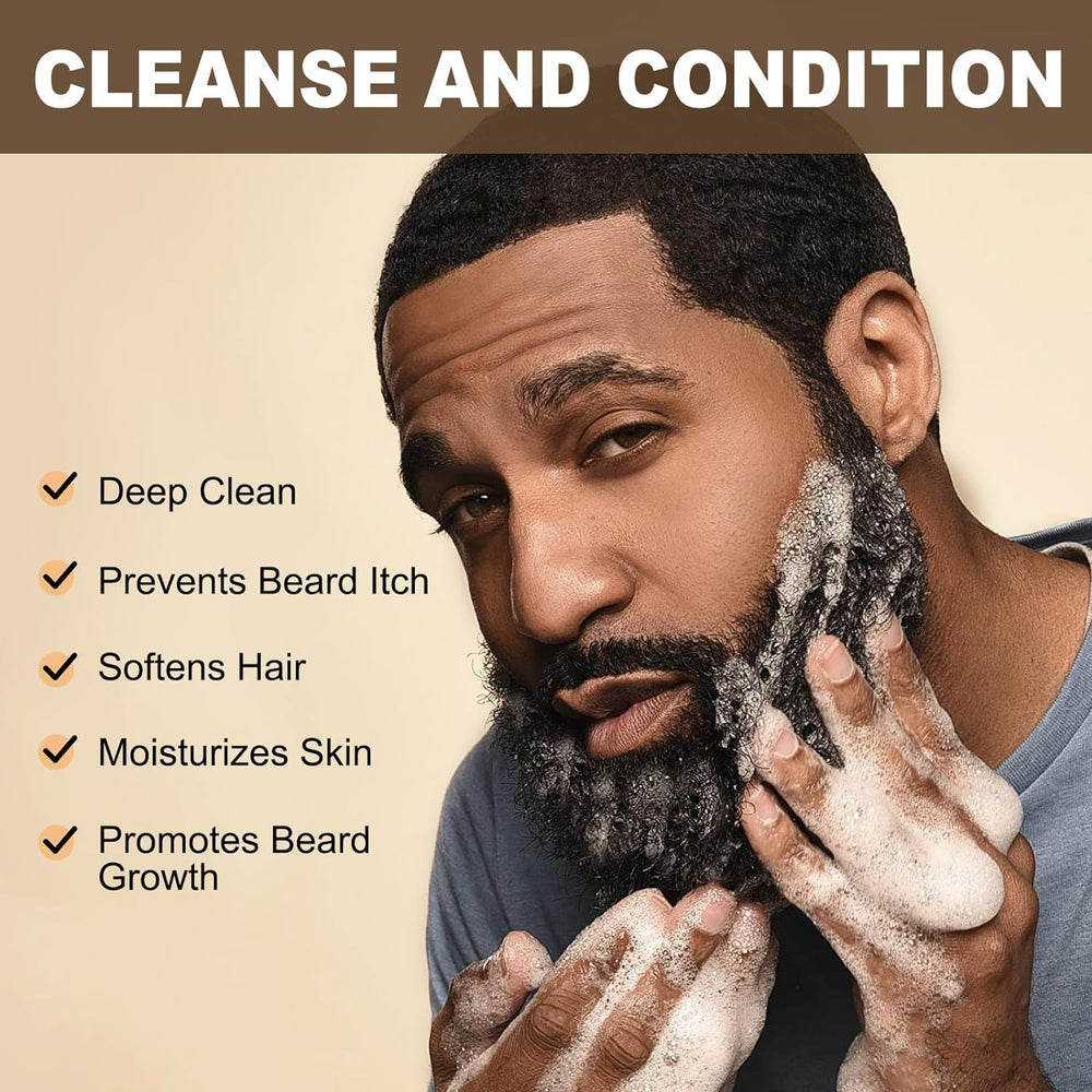 JVR beard wash lather demonstrates gentle cleansing and odor removal