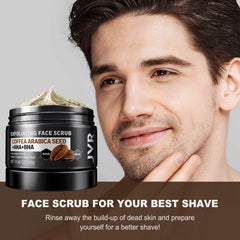 JVR Face Scrub for Men applying on face in circular motion for thorough exfoliation