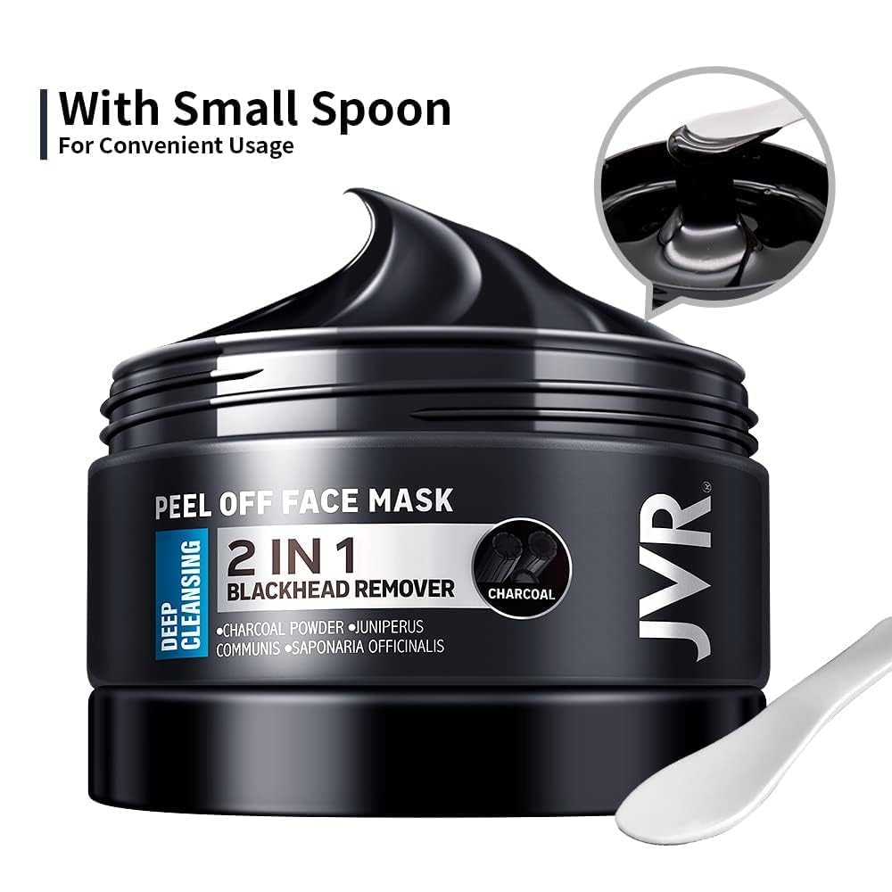 JVR Men skincare routine shot featuring charcoal mask for oil control