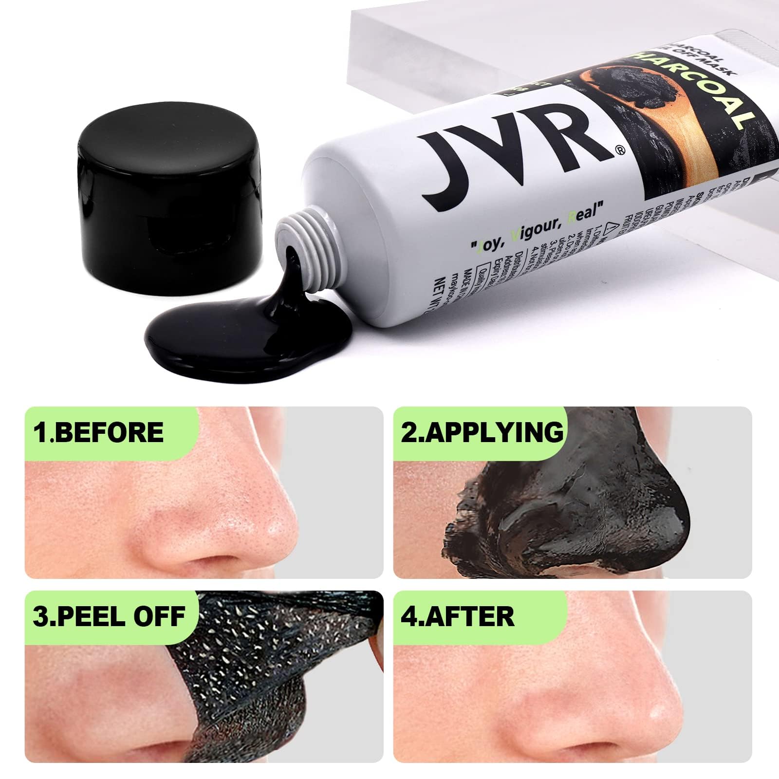 JVR Peel Off Mask deep-cleansing-absorption demonstrates impurity lifting for refreshed skin