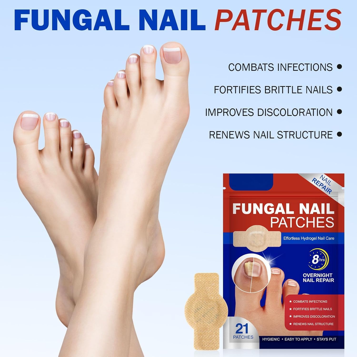 Jynivo nail patches close-up reveals mild herbal extracts for gentle care