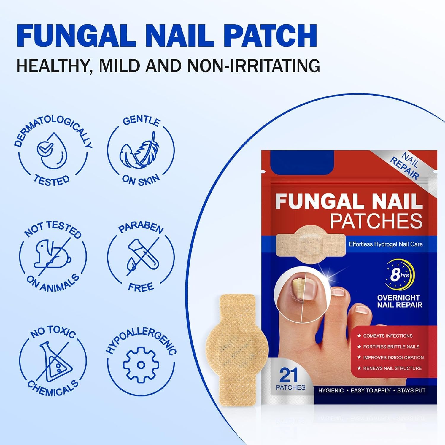 Jynivo nail patches stay-in-place during sleep for consistent results