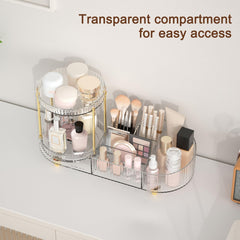 Jywantful clear vanity desk organizer with gold detail adds elegant decor and order