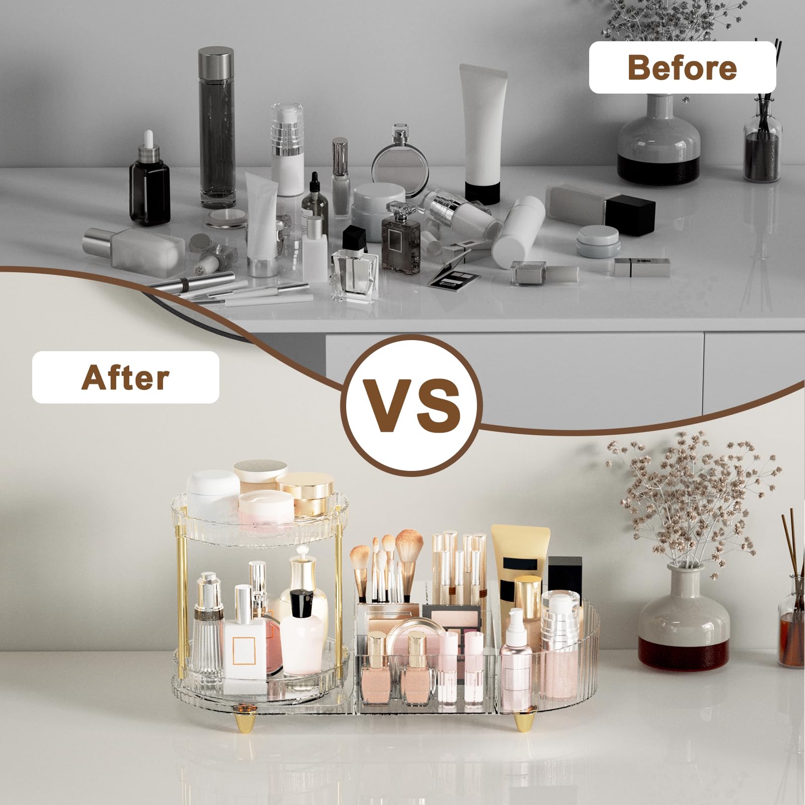 Jywantful compartimentos para cosméticos, brochas y esmaltes en orden
