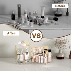 Jywantful skincare cosmetics five compartments keep brushes and bottles organized