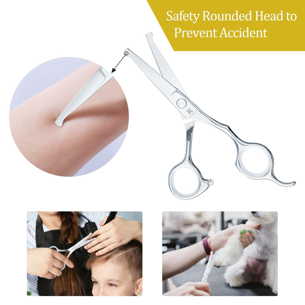 K KaCaKaCa stainless steel blades deliver clean, snag-free cuts for kids and adults.