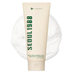 K-SECRET Seoul 1988 Cica Cleansing Foam bottle pour for gentle daily cleansing benefits