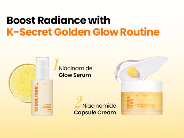 K-SECRET Seoul 1988 Niacinamide Capsule Cream routine application for refreshed morning skincare