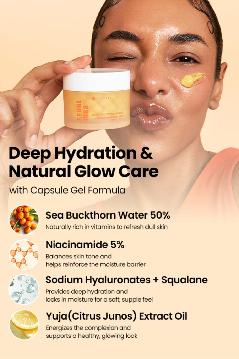 K-SECRET Seoul 1988 Niacinamide Capsule Cream vitamin C capsules close-up for potential brightening